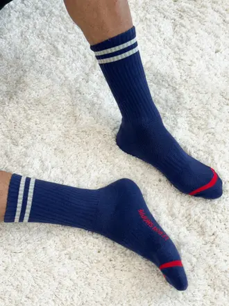 Le Bon Shoppe Extended Boyfriend Socks - Navy