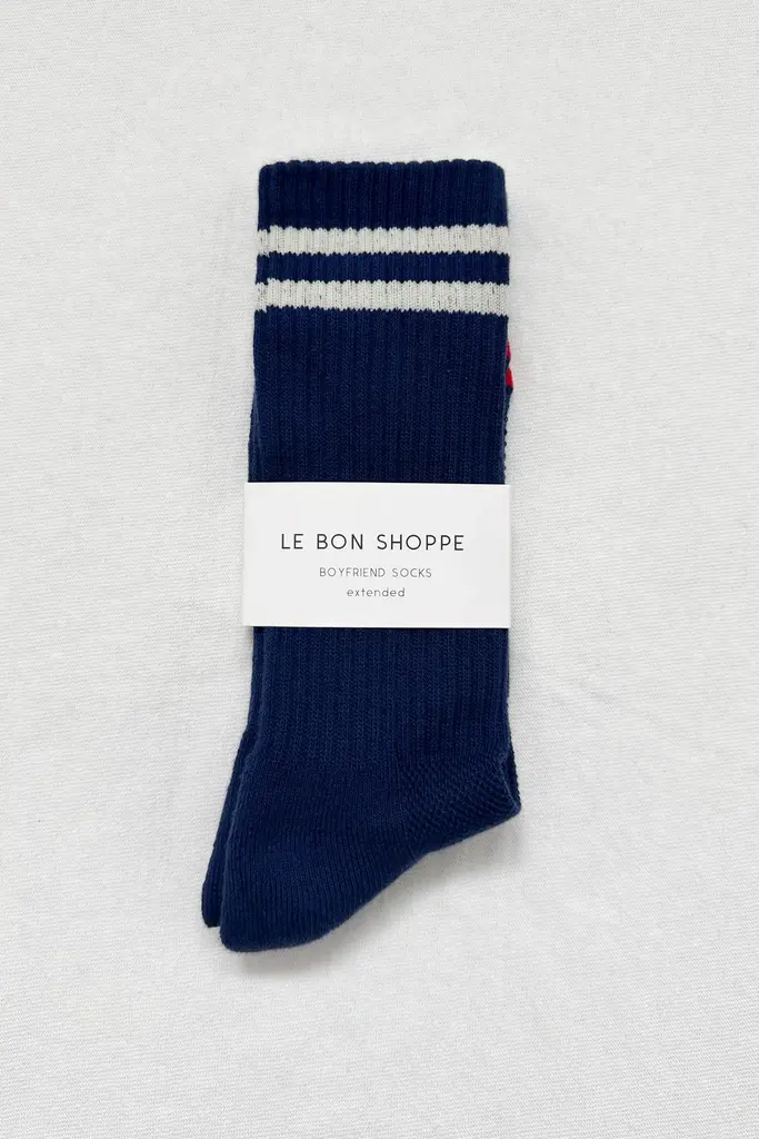 Le Bon Shoppe Extended Boyfriend Socks - Navy