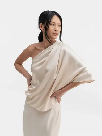 Ahlvar Gallery Ella satin blouse - Cream