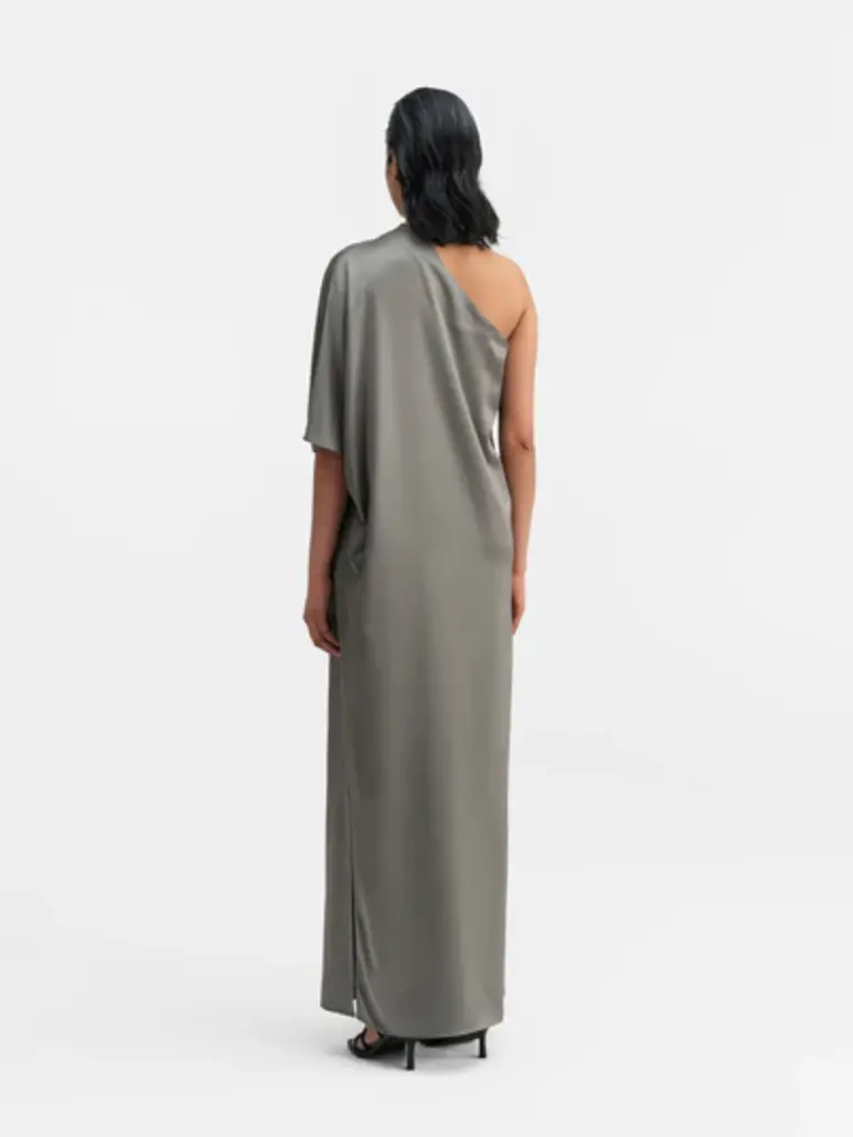Ahlvar Gallery Ella satin dress - Light military