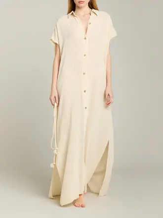 Maison Saint Julien Mykonos Long Shirt Dress - Pastel Yellow