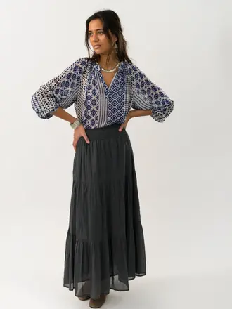 Lolly's Laundry Diamond Maxi Skirt - Washed Black