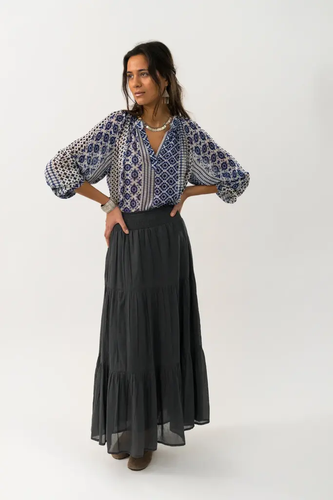 Lolly's Laundry Diamond Maxi Skirt - Washed Black