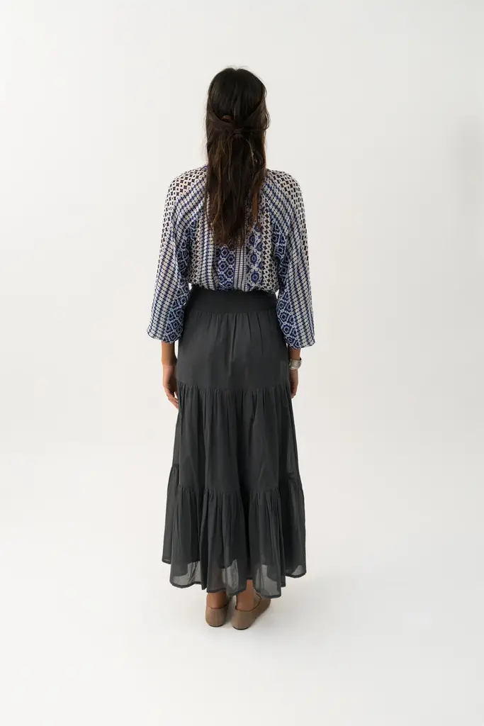 Lolly's Laundry Diamond Maxi Skirt - Washed Black