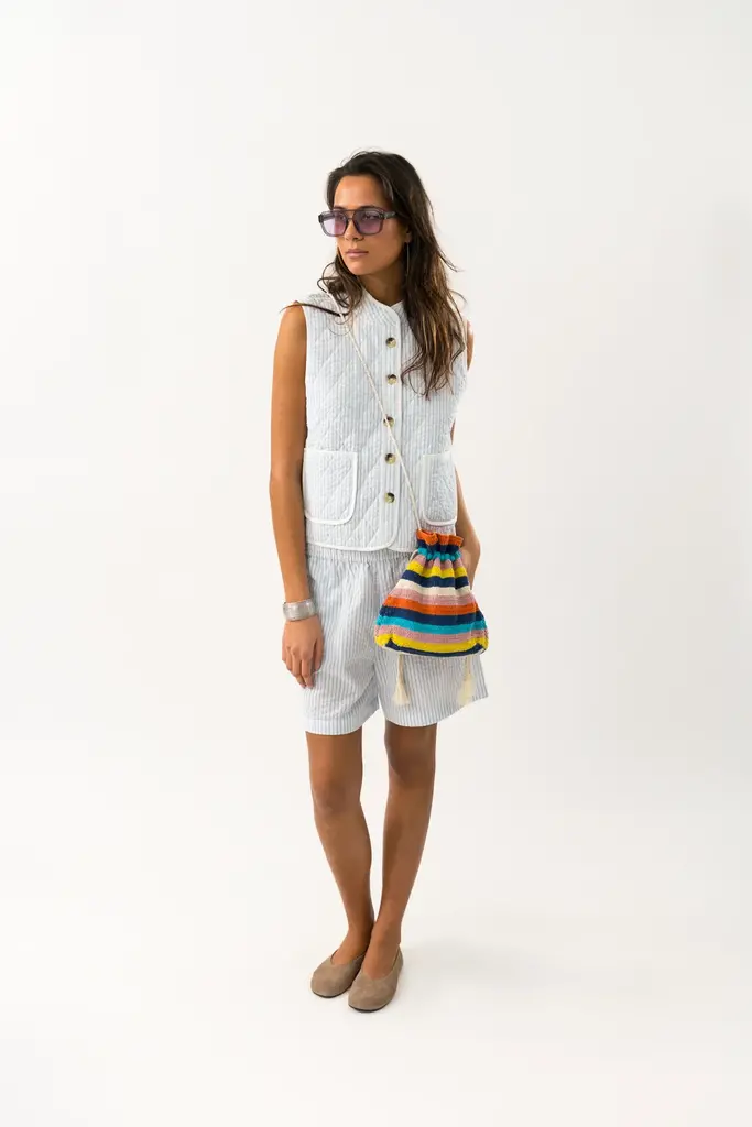 Lolly's Laundry Cairo Vest - Stripe Light Blue