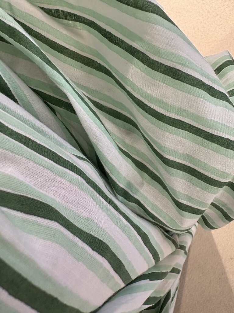 Bakar Balloon Dress - Green Stripe