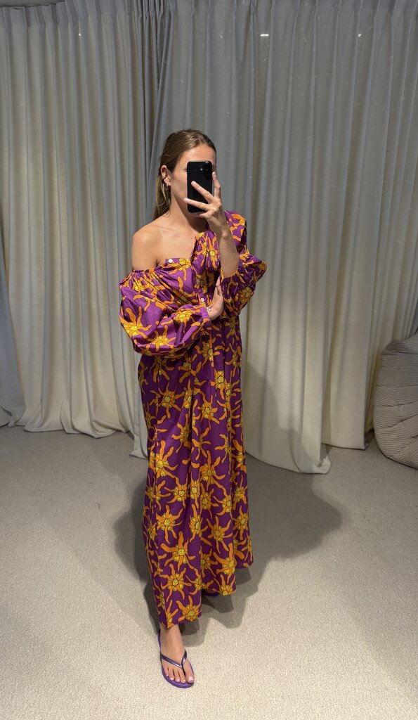 Bakar Balloon Dress - Purple Coral