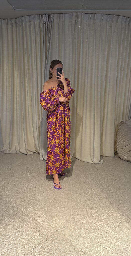 Bakar Balloon Dress - Purple Coral