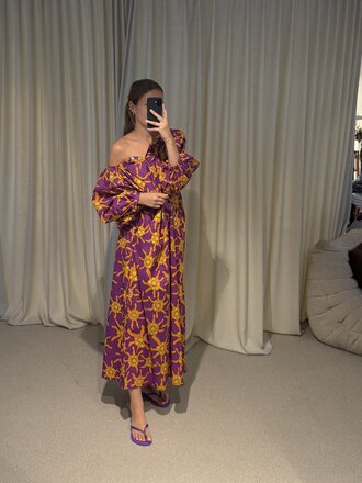 Bakar Balloon Dress - Purple Coral