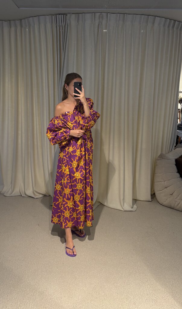 Bakar Balloon Dress - Purple Coral