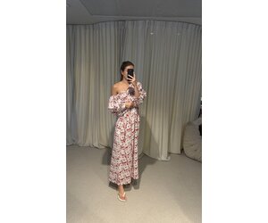 Balloon Dress - Red Flower - JUULS STORE