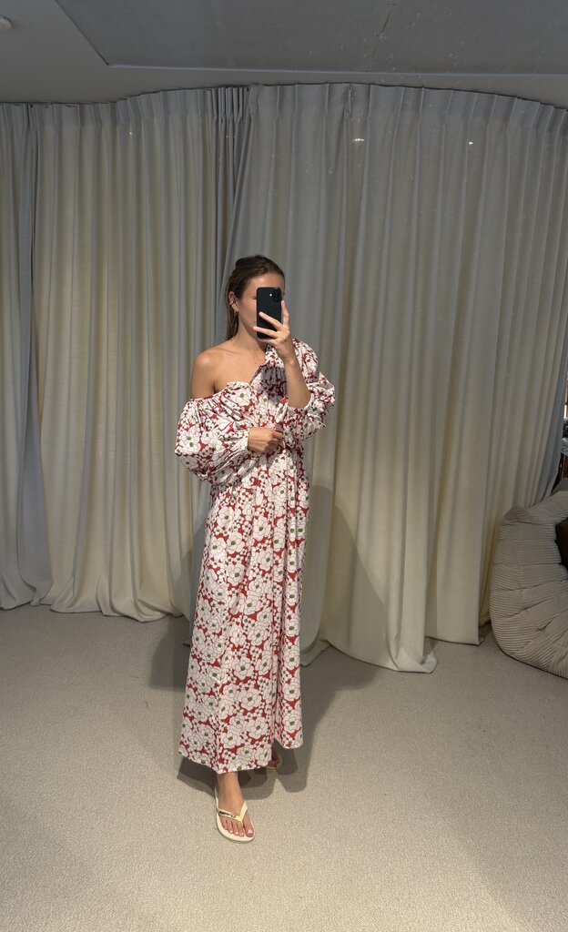 Bakar Balloon Dress - Red Flower