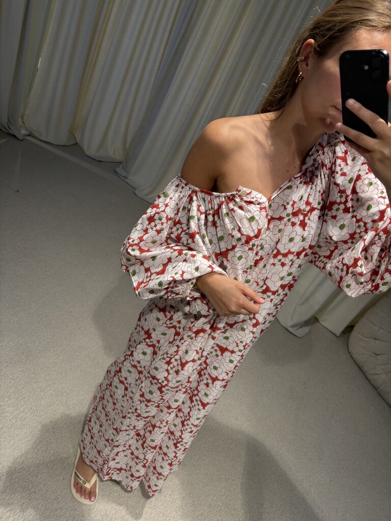 Bakar Balloon Dress - Red Flower