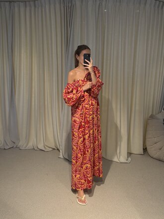 Bakar Balloon Dress - Red Fish