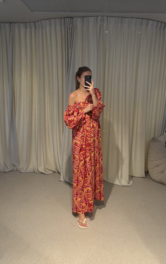 Bakar Balloon Dress - Red Fish