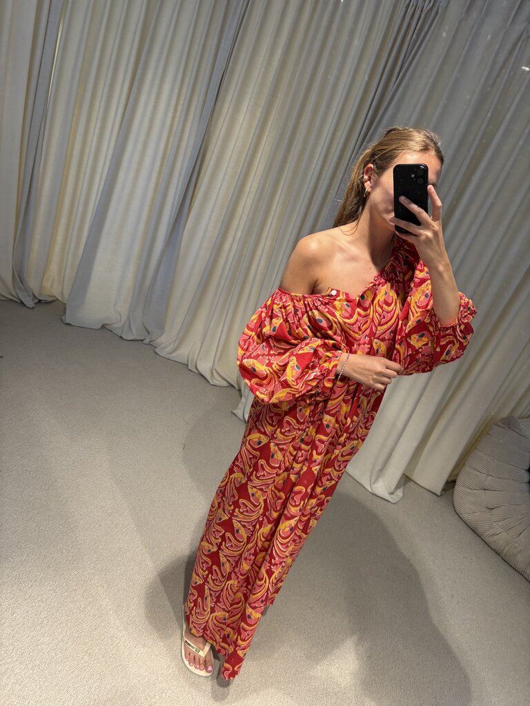 Bakar Balloon Dress - Red Fish