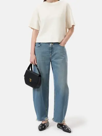 Closed Back Slit T-shirt - Ecru