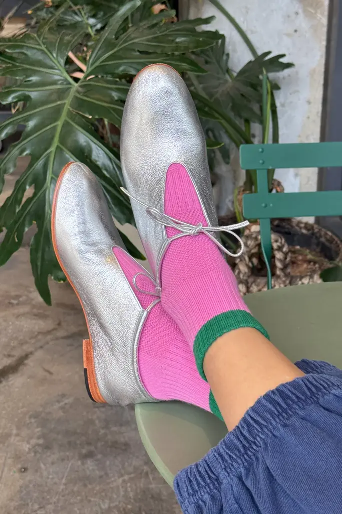 Le Bon Shoppe Color Block Girlfriend Socks - Rose Green
