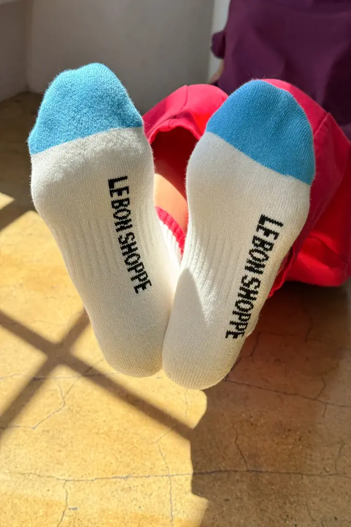Le Bon Shoppe Color Block Girlfriend Socks - Blue Red