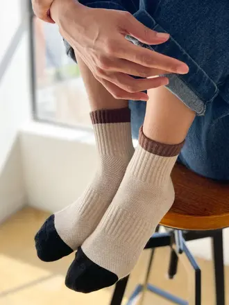 Le Bon Shoppe Color Block Girlfriend Sock - Black Coffee