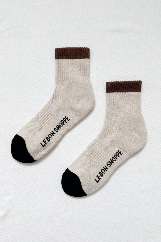 Le Bon Shoppe Color Block Girlfriend Sock - Black Coffee