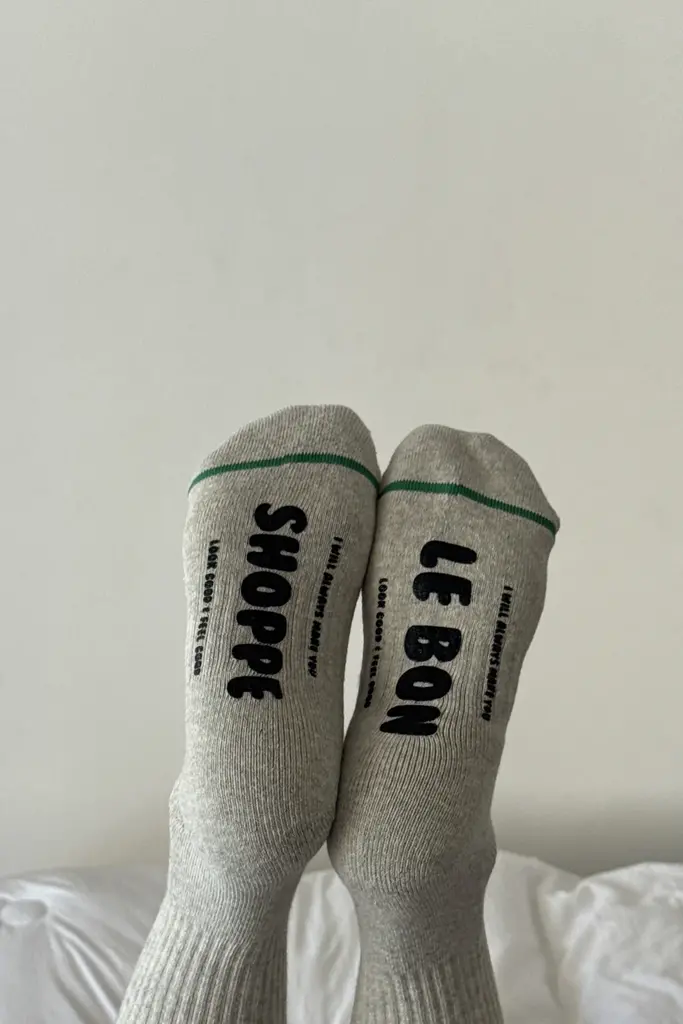 Le Bon Shoppe Hugger Socks - HT Grey/Black