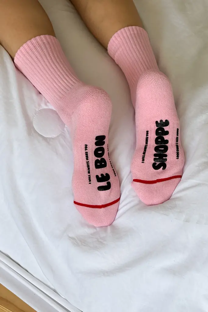 Le Bon Shoppe Hugger Socks - Pink/Black