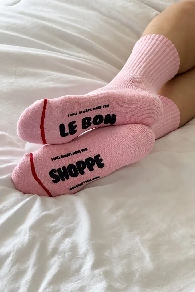Le Bon Shoppe Hugger Socks - Pink/Black