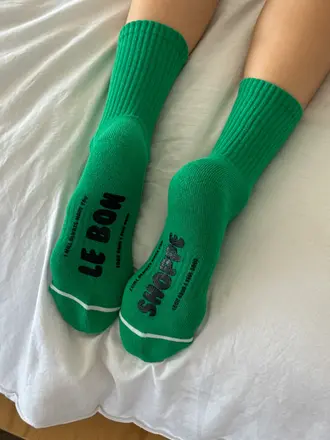 Le Bon Shoppe Hugger Socks - Kelly/Black