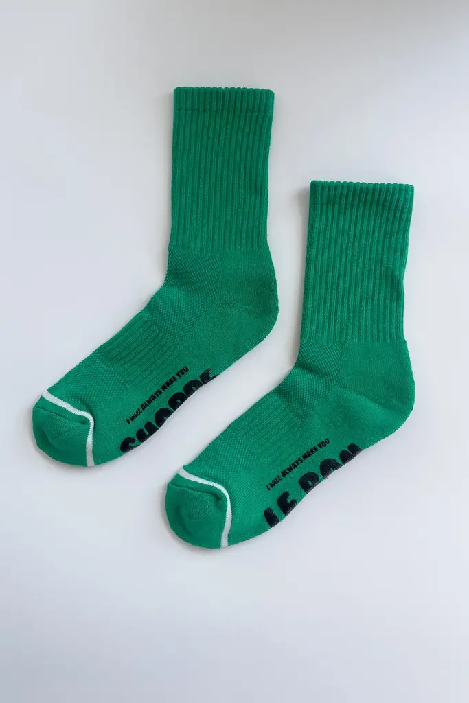 Le Bon Shoppe Hugger Socks - Kelly/Black