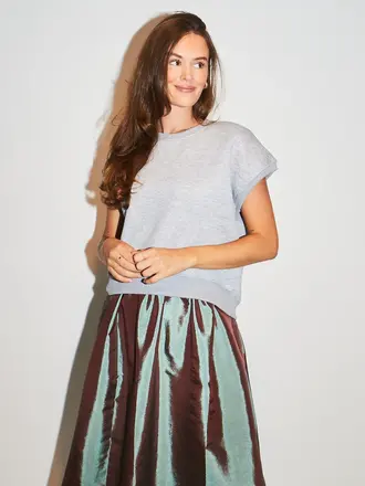 RE/BORN Justine Top - Grey melange