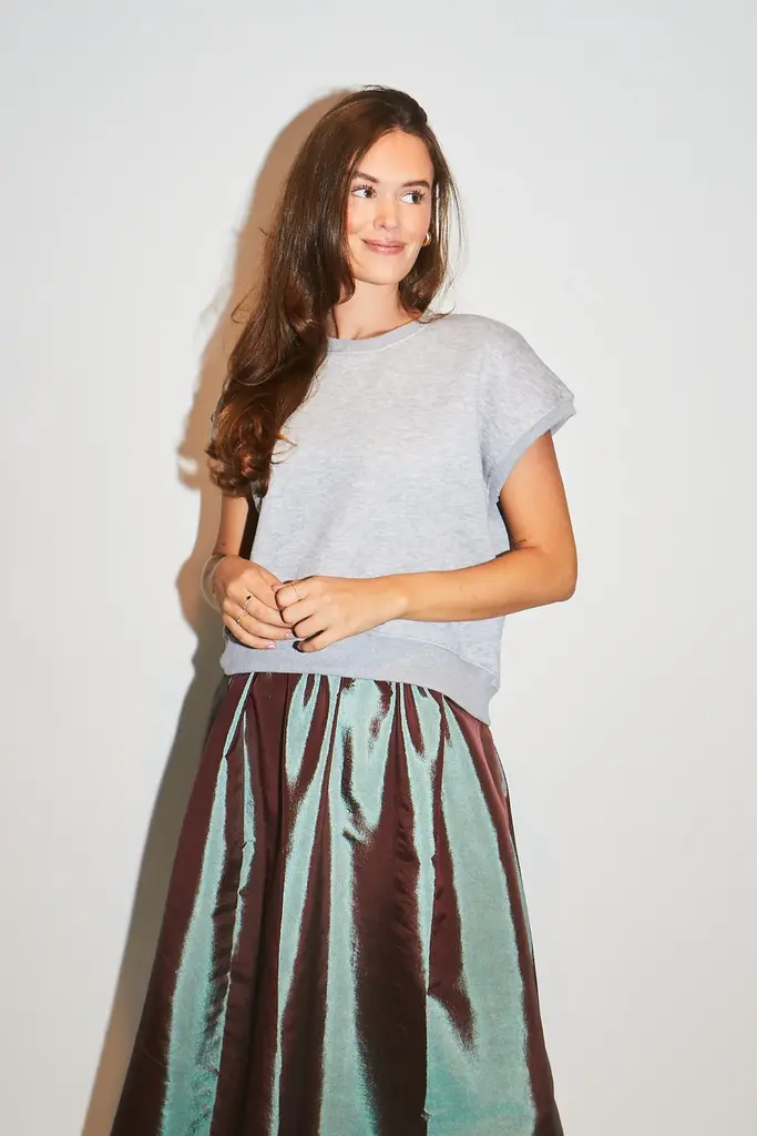 RE/BORN Justine Top - Grey melange