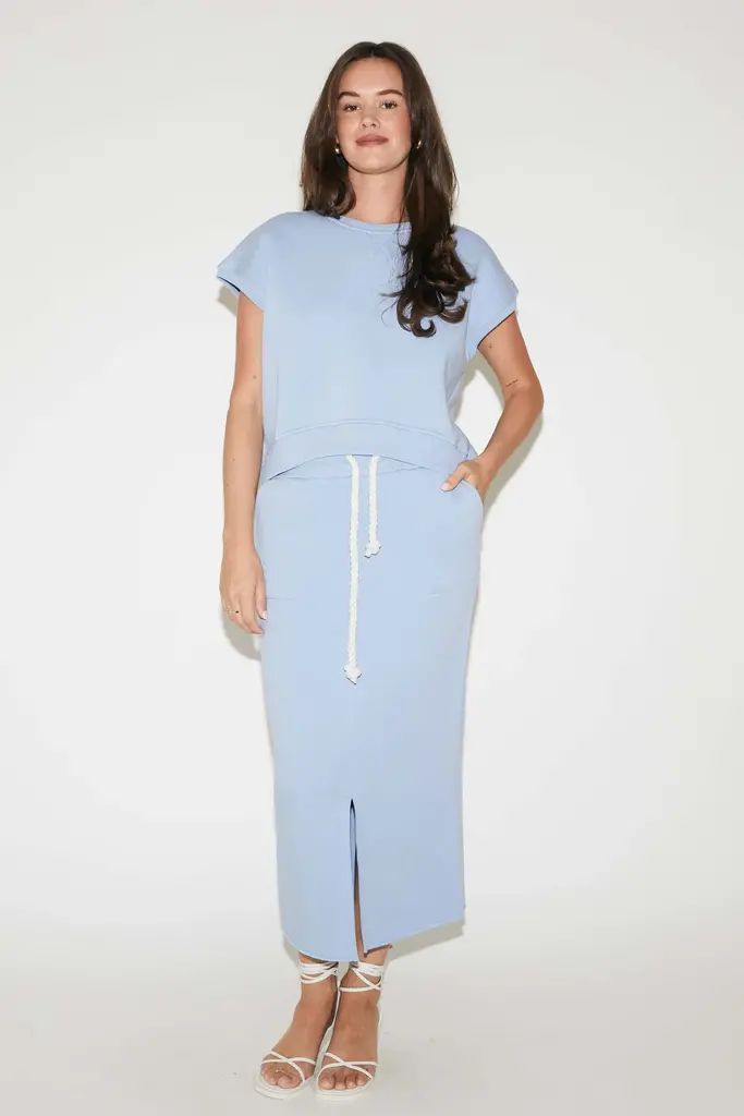 RE/BORN Estelle Skirt - Light Blue