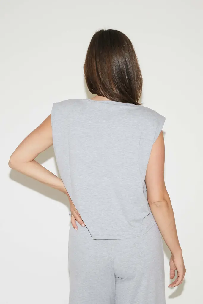 RE/BORN Lien top - Gray melange