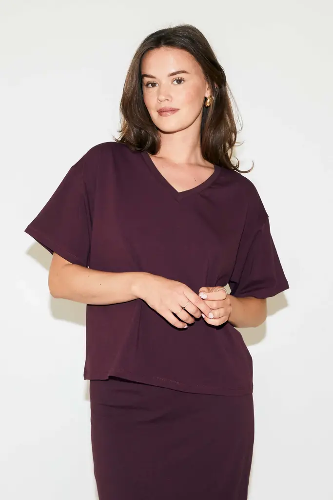 RE/BORN Veva T-shirt - Vino