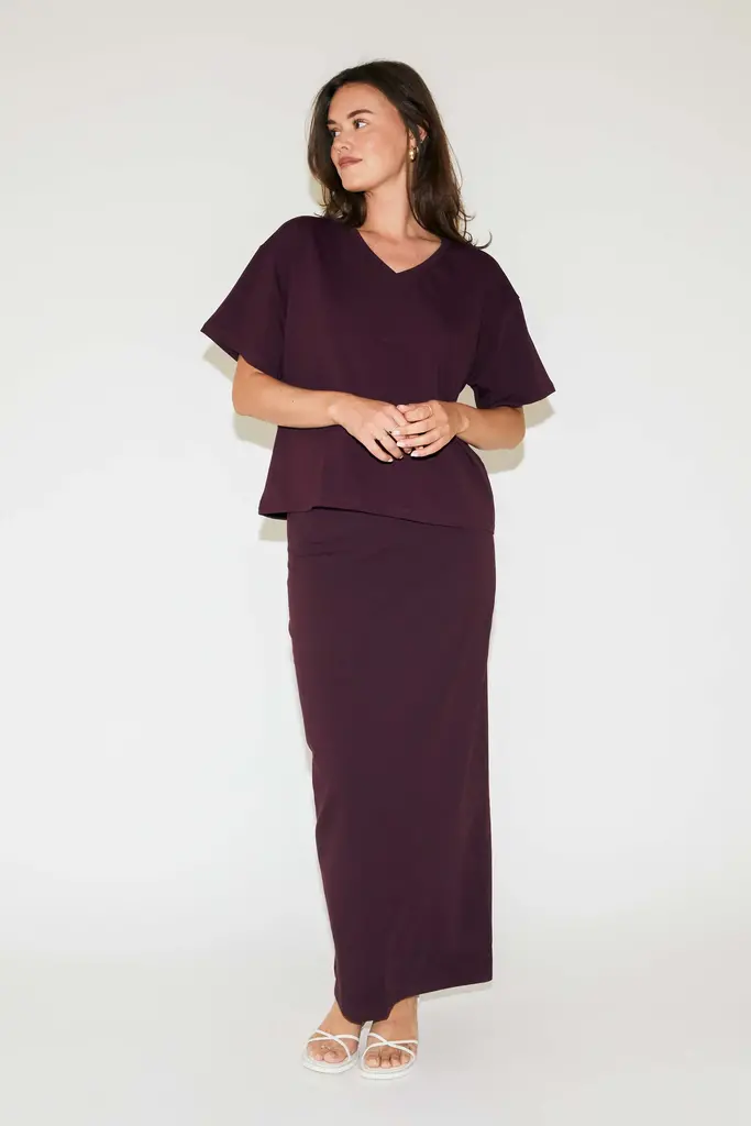 RE/BORN Leah Skirt - Vino