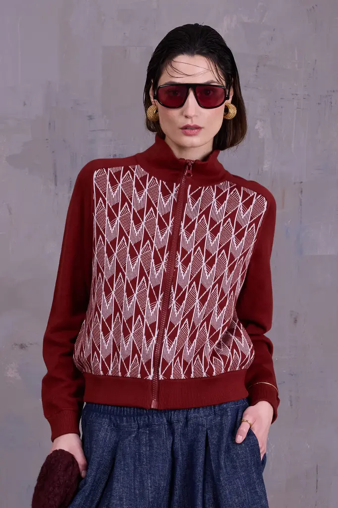 Nathalie Vleeschouwer Georgetown Cardigan - Red Clay/Soft Shell