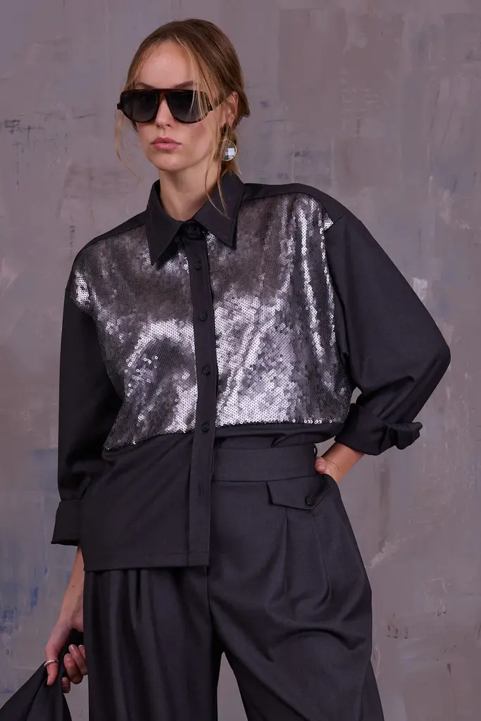 Nathalie Vleeschouwer Gilia Top - Anthracite