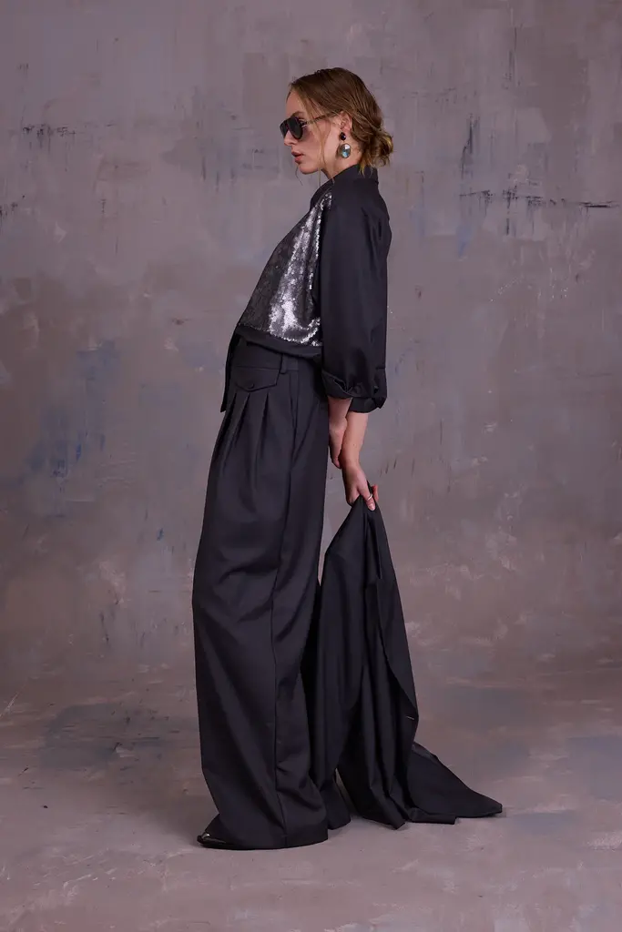 Nathalie Vleeschouwer Gilia Top - Anthracite