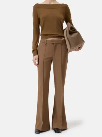 Closed Wide Neck Longsleeve - Brown