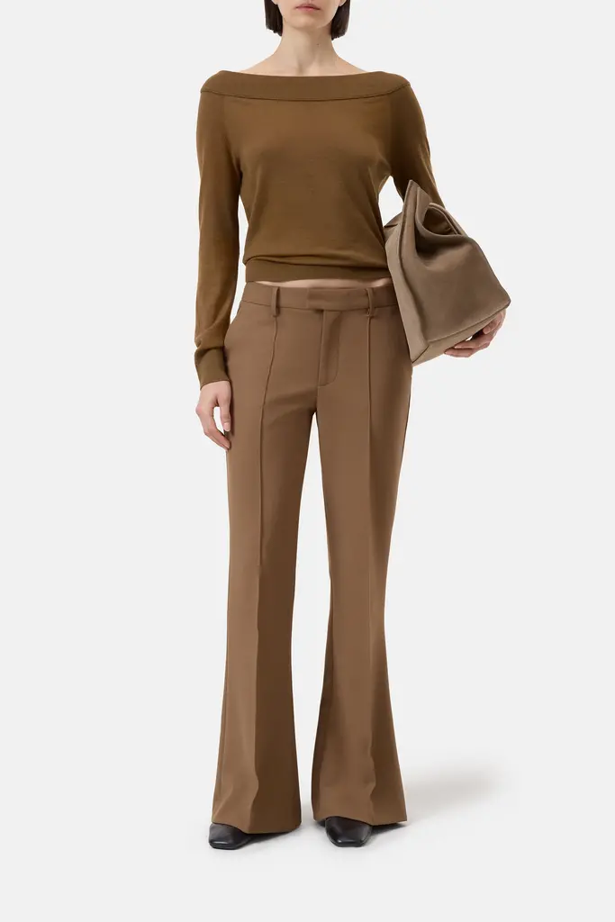 Closed Wide Neck Longsleeve - Brown