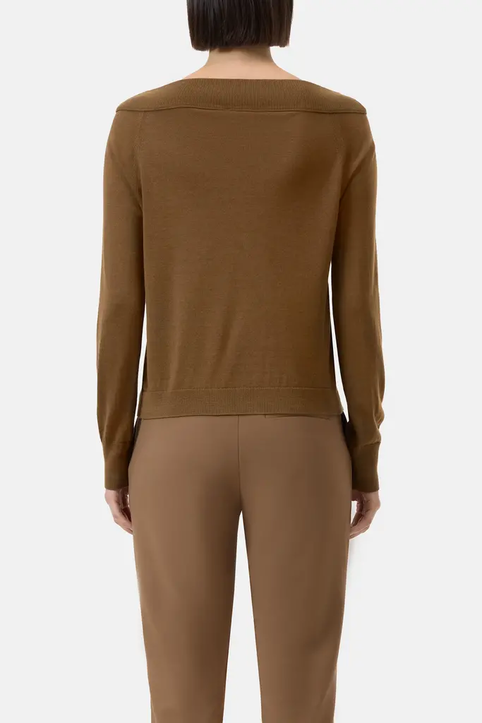 Closed Wide Neck Longsleeve - Brown