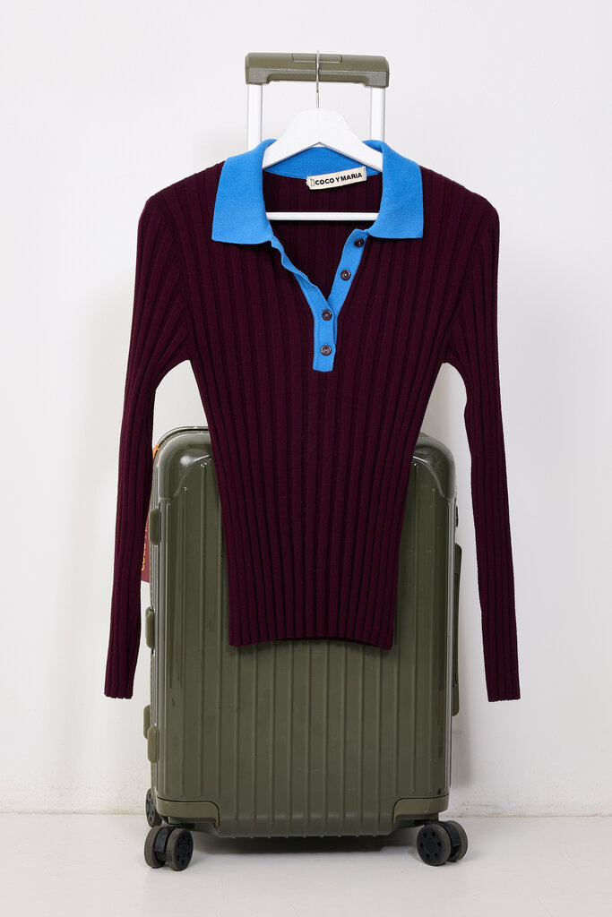 COCO Y MARIA Lemonie Polo - Aubergine/Blue