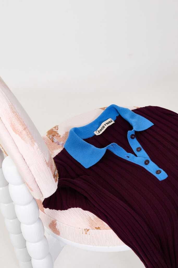 COCO Y MARIA Lemonie Polo - Aubergine/Blue