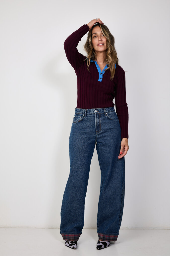 COCO Y MARIA Lemonie Polo - Aubergine/Blue