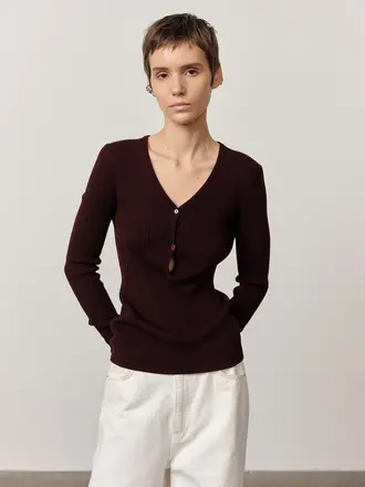Birgitte Herskind Oscar Knit Blouse - Wine Red
