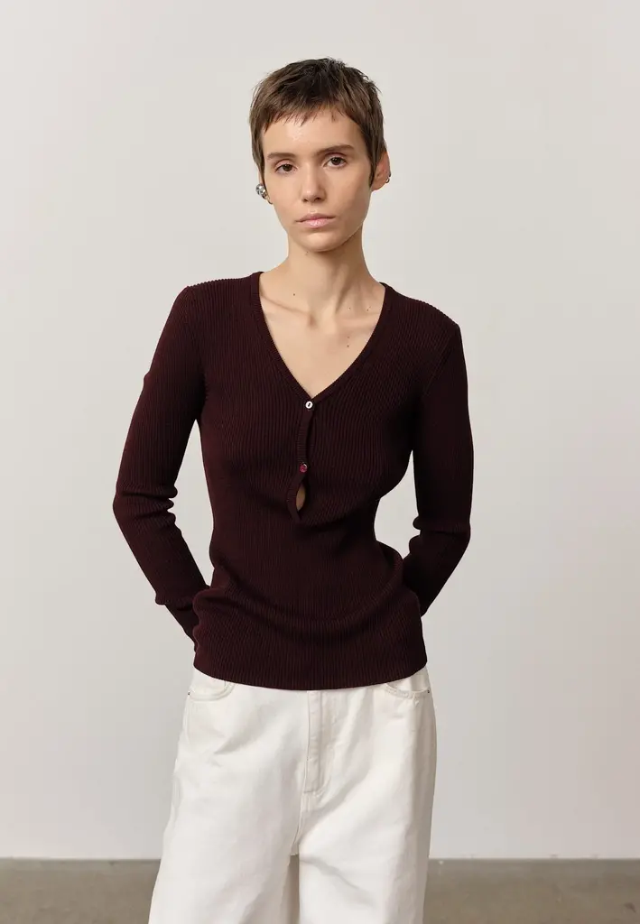 Birgitte Herskind Oscar Knit Blouse - Wine Red