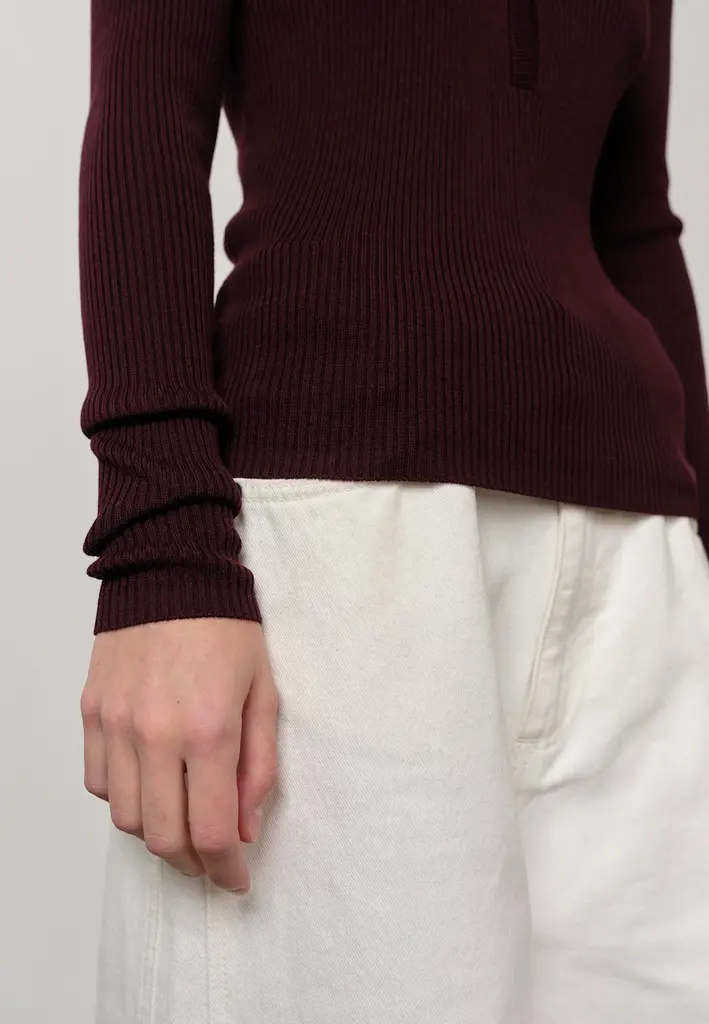 Birgitte Herskind Oscar Knit Blouse - Wine Red