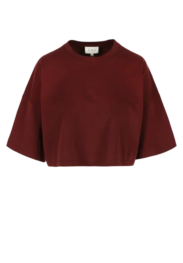 Rae Celine Boxy T-shirt - Burgundy