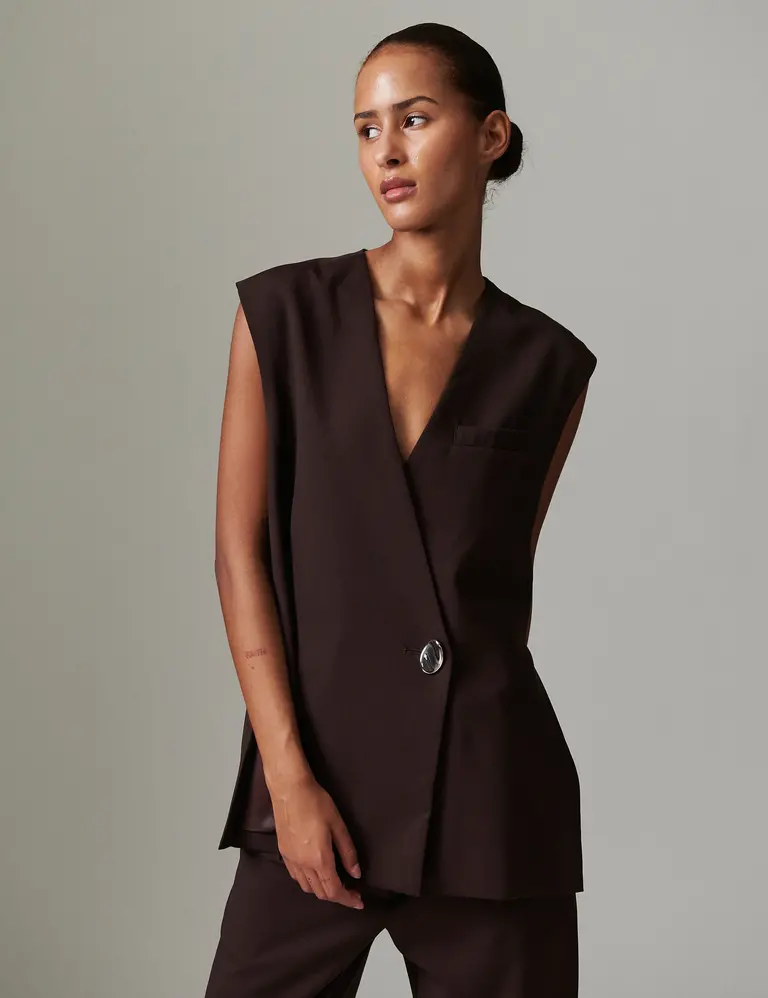 DAY Francine Waistcoat - Chocolate Plum